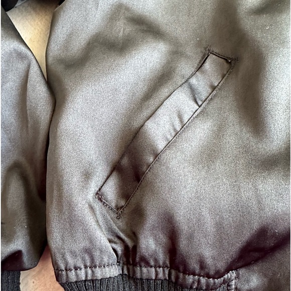 Dolce & Gabbana Vtg. Y2K black satin Bomber jacket embroidery Logo S - Picture 6 of 15